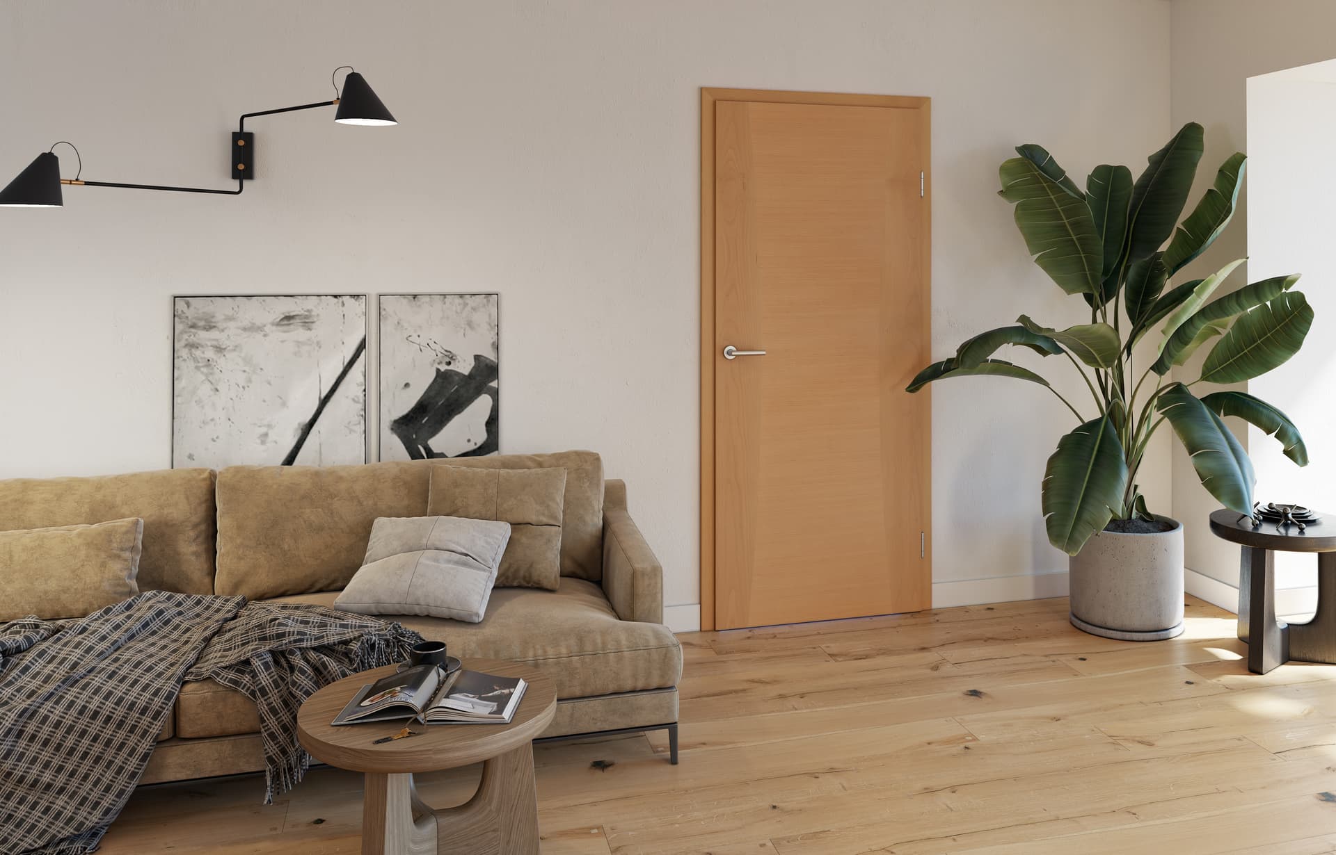 Porte blanche minimaliste