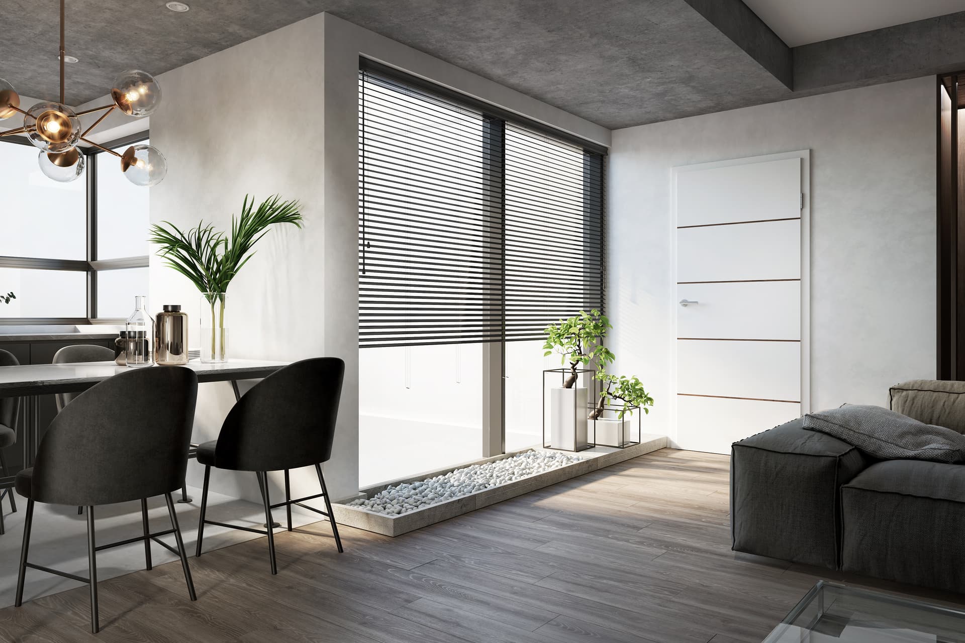 Porte contemporaine dans un loft